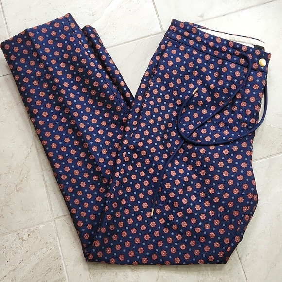 J. Crew Pants - Nice J. Crew navy dress pants with an orange medallion pattern. Excellent shape!